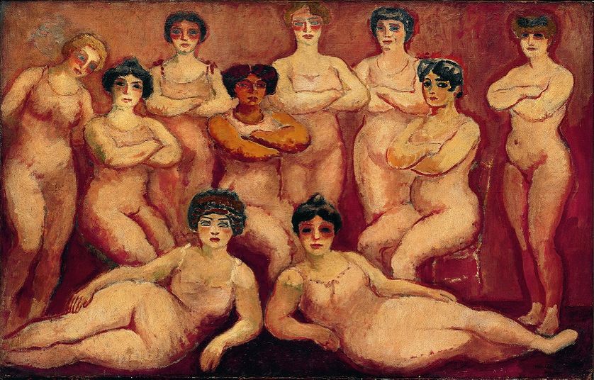 Kees van Dongen, Les Lutteuses de Tabarin, 1908 huile sur toile, 150,5 x 164 cm, Nouveau musée national de Monaco © ADAGP 2018, Paris