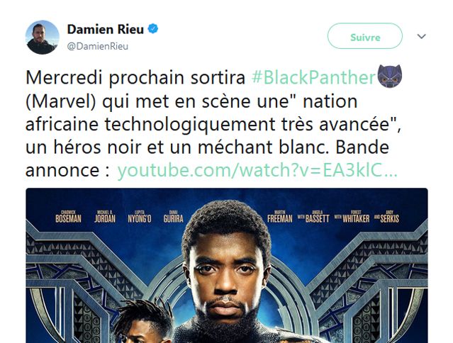 Compte Twitter d'un membre de l'équipe Fdesouche, proche du FN