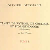 Couverture du "Traité de rythme, de couleur et d'ornithologie"