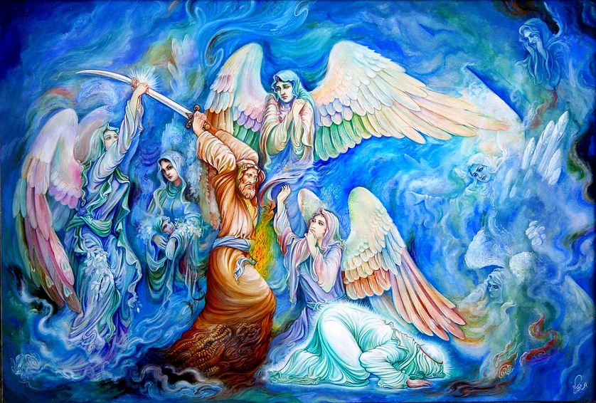 Martyre d'Ali ibn AbI Talib (2000. Aquarelle et gouache)