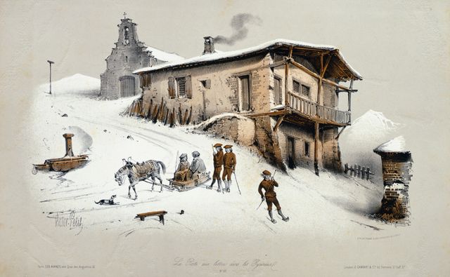 Une Poste dans les Pyrénées vers 1850