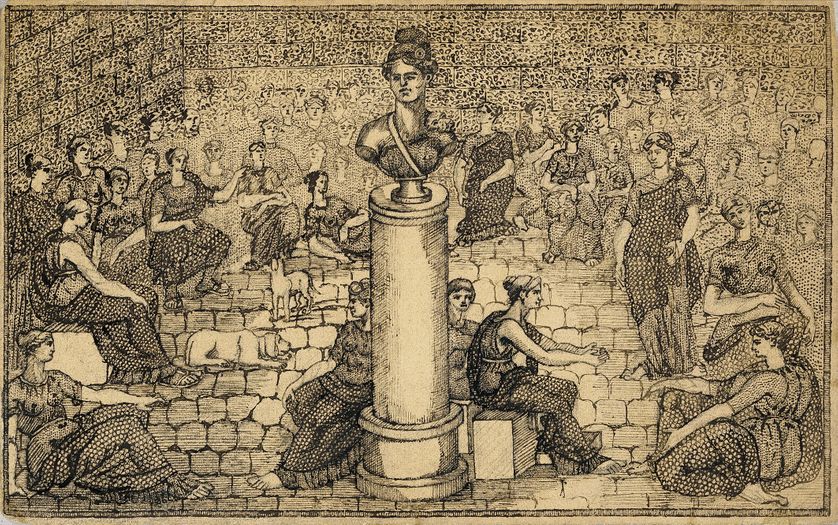 Emile Josome Hodinos, encre de Chine sur papier recto verso, entre 1876 et 1896 ©ABCD, Montreuil