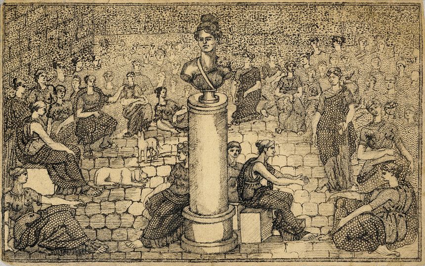 Emile Josome Hodinos, encre de Chine sur papier recto verso, entre 1876 et 1896 ©ABCD, Montreuil