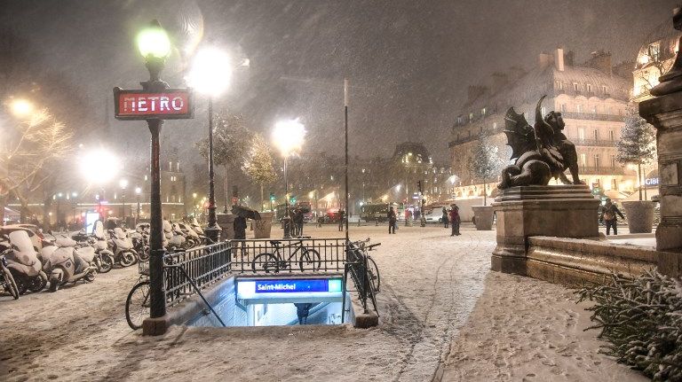 Paris enneigé, mais Paris endormie (7 janvier 2018)