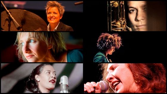 Allison Miller/Sophie Alour/Perrine Mensuy/Nubya Garcia/Billie Holiday/Flora Purim ©Getty - Paul Natkin/Sylvein Gripoix/JB Millot/X/Bill Spilka/Andrew Lepley