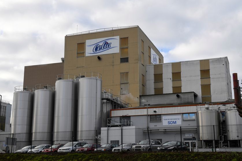 Les tours de séchage de l'usine Lactalis de Craon en Mayenne