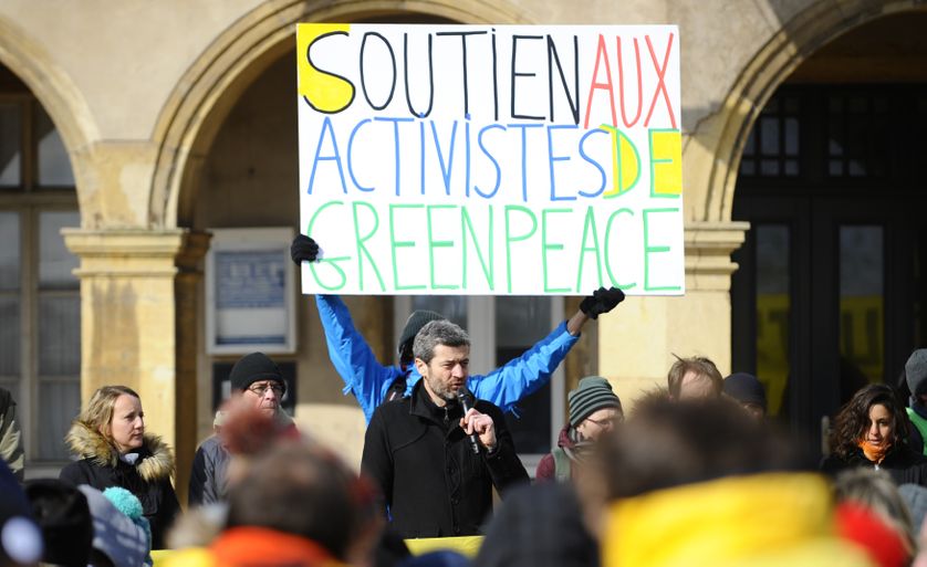 Jean-François Julliard, directeur de Greenpeace France, lors d'un rassemblement devant le tribunal correctionnel de Thionville (55), mardi 27 février