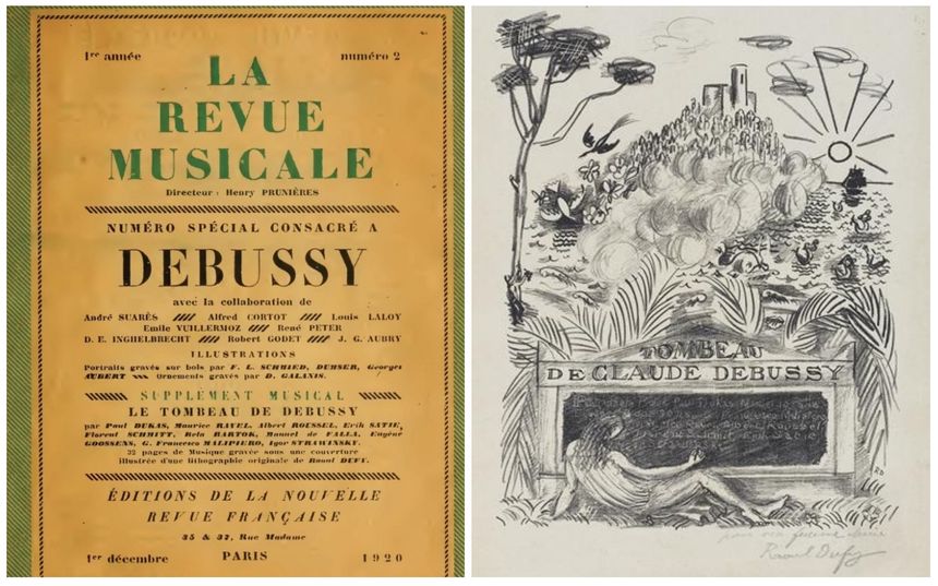 Revue Musicale 1920 / Tombeau de Debussy illustré par Raoul Dufy - Gallica BnF