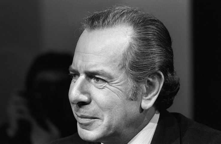 Jean Daniel le 27 octobre 1977 sur le plateau de l'émission de télévision "L'événement".