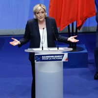Marine Le Pen le 11 mars 2018 lors du Congrès du FN (qui devient Rassemblement National) à Lille