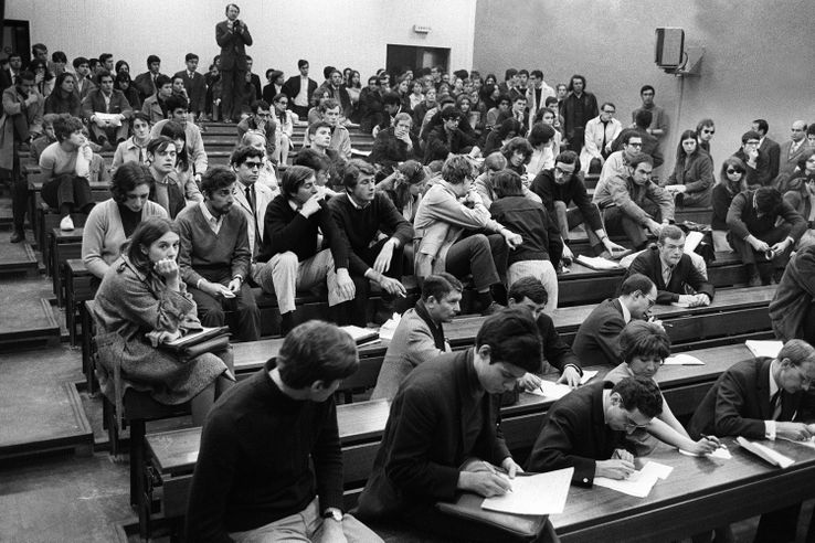 Amphi occupé à la fac de Nanterre le 22 mars 1968