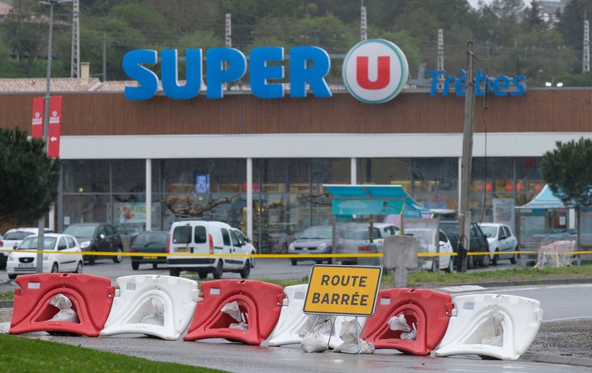 Le supermarché de Trèbes dans l'Aude où s'est terminée l'equipée terroriste de Radouane Lakdim