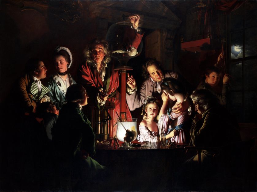 "An Experiment on a Bird in the Air Pump" par Joseph Wright of Derby (1768)