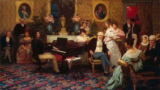 The Composer Chopin Playing in the Salon of Prince Radziville in Berlin in 1829 by Henryk Siemiradzki ©Getty - Fine Art Photographic Library/CORBIS/Corbis via Getty Images