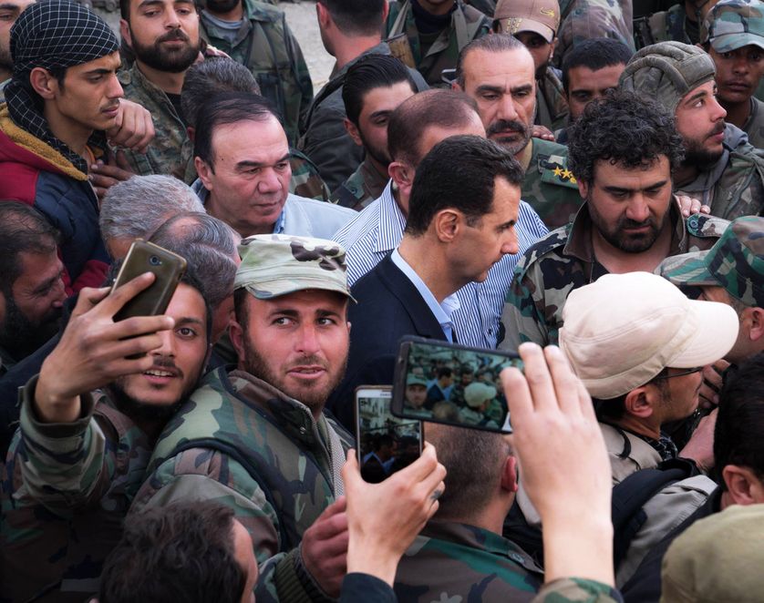 Visite du président syrien Bachar el-Assad dans la Ghouta orientale