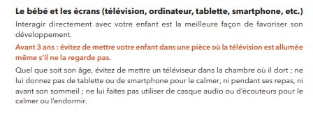 Capture d'écran du carnet de santé 2018 - Ministère de la Santé
