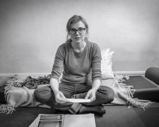 Isabelle Carré dans sa loge du Théâtre de l'Atelier juste avant la représentation de Baby, de Jane ANDERSON