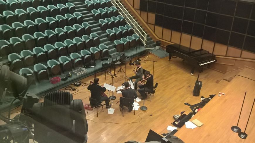 Le Quatuor Bela , à l'occasion d'une répétition au studio 106, RF, 14 Mars 2018