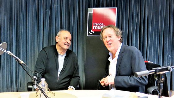 France Musique, studio 131... Louis Chedid & Benoît Duteurtre (g. à d.) ©Radio France - Annick Haumier