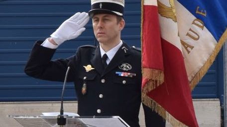 Le gendarme Arnaud Beltrame, le 24 mars dernier, à la caserne de gendarmerie de Carcassonne