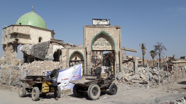 La Mosquée Al Nouri, où Al Bagdadi proclama son califat en 2014, a été détruit à l’explosif par les djihadistes.