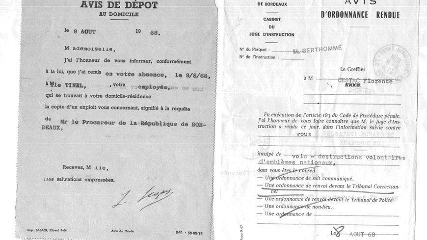 Les papiers du passage en prison de Florence Cestac