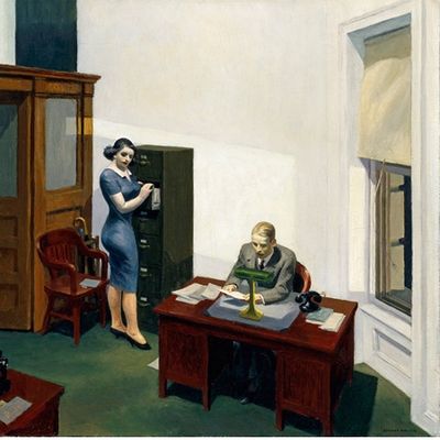 La nuit au bureau, Edward Hopper, 1940 Huile sur toile 56,2 x 63,5 Minneapolis, Collection Walker Art center