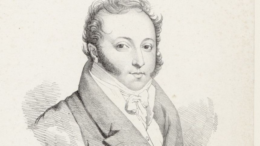 Le jeune Rossini en 1820.