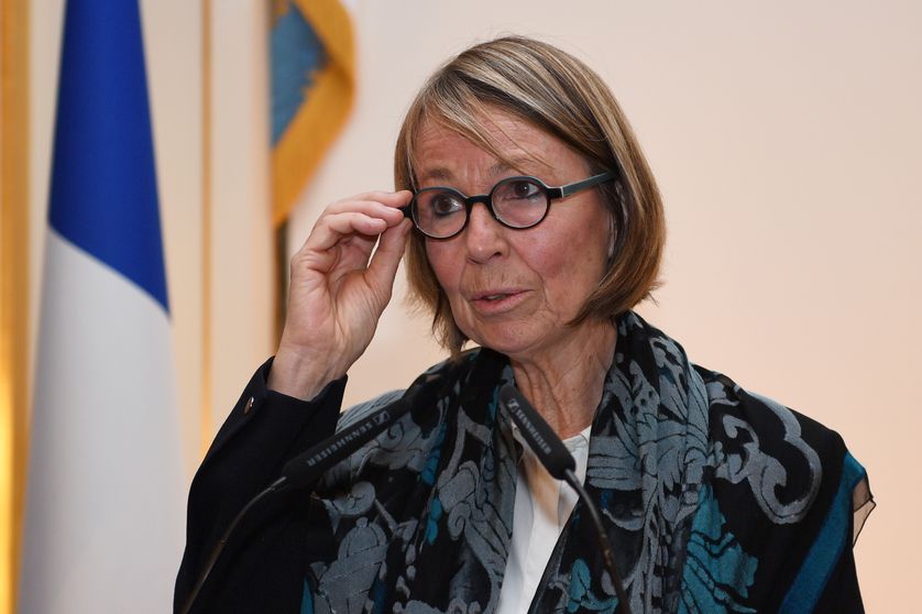 La ministre de la Culture Françoise Nyssen présente ses vœux à la presse en janvier 2018, à Paris.