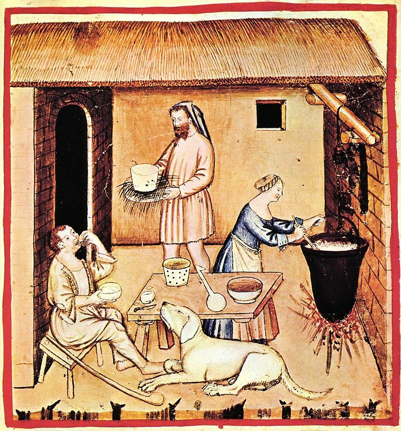 Fabrication du fromage (XIVe siècle)
