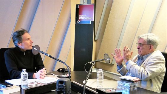 France Musique, studio 152... Philippe Venturini & Marc Vignal "Luigi Cherubini (1760-1842)" Bleu Nuit Éditeur ( g. à d.) ©Radio France - Annick Haumier
