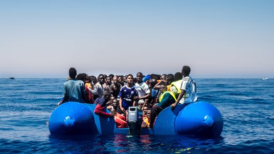 Opération de secours de l'ONG ProActiva au large de la Libye l'été dernier ©AFP - Marcus Drinkwater / ANADOLU AGENCY