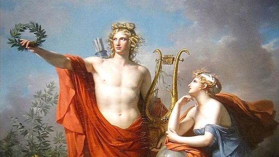 Apollon et Uranie, la Muse. Une peinture de Charles Meynier
