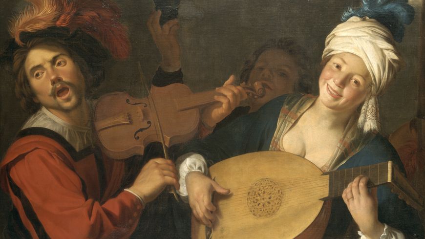 Les Chanteurs, Gerrit van Honthorst (1590-1656) Milieu du XVIIe siècle Huile sur toile Lyon, musée des Beaux-Arts