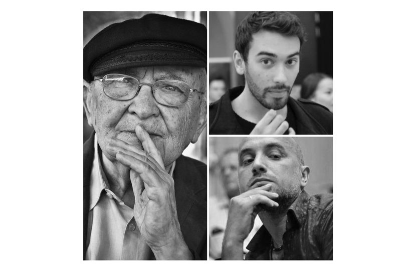 A gauche : Aharon Appelfeld. A droite de haut en bas : Pierre Sautreuil et Zakhar Prilepine