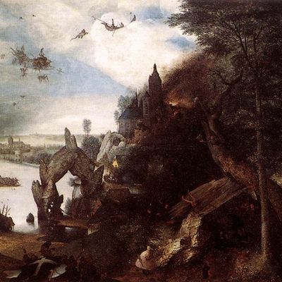 La Tentation de Saint Antoine (Pierre Bruegel l'Ancien, circa 1577) - Ce tableau a tant frappé Flaubert qu'il l'a inspiré pour la rédaction de son ouvrage du même nom