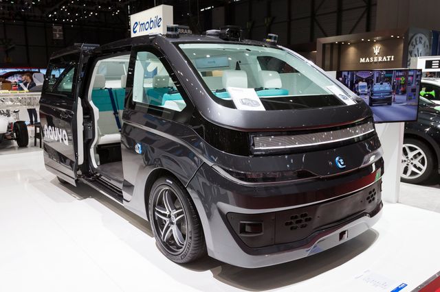 l'Autonom CAB de Navya au salon de l'auto de Genève