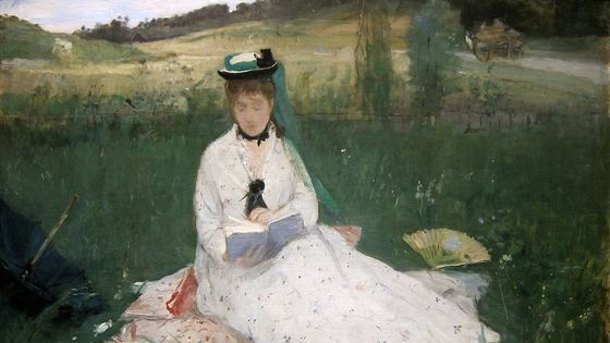 "Edma Morisot lisant" par Berthe Morisot (1867) - Domaine public