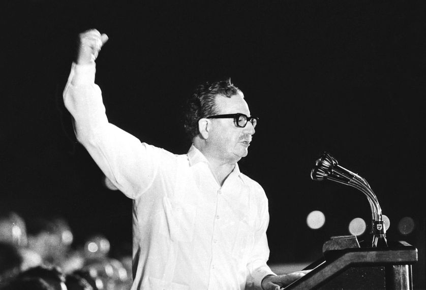 Salvador Allende, président socialiste du Chili renversé par un coup d'Etat le 11 septembre 1973