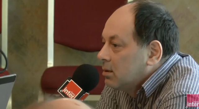 Evgueni Guindilis dans le studio de France Inter à Moscou