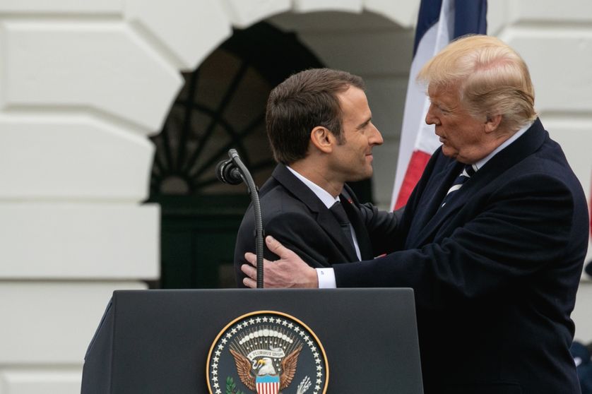 Emmanuel Macron et Donald Trump à la Maison Blanche, Washington, D.C., 24 avril 2018.
