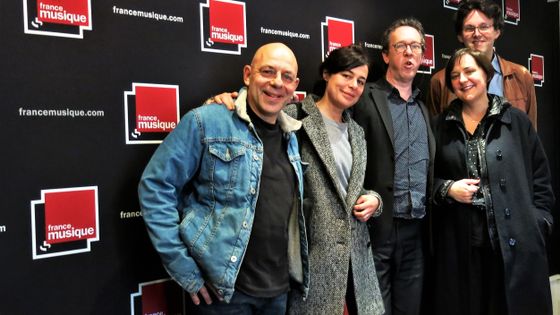 France Musique, studio 141... Christian Hecq & Valérie Lesort, Benoît Duteurtre, Marie Lenormand & Patrick Davin (g. à d.) ©Radio France - Annick Haumier