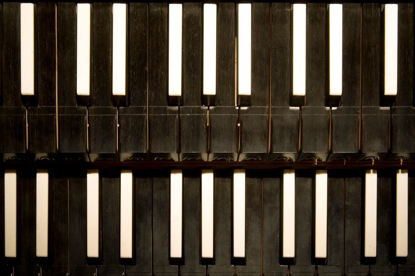 Détails d'un clavecin