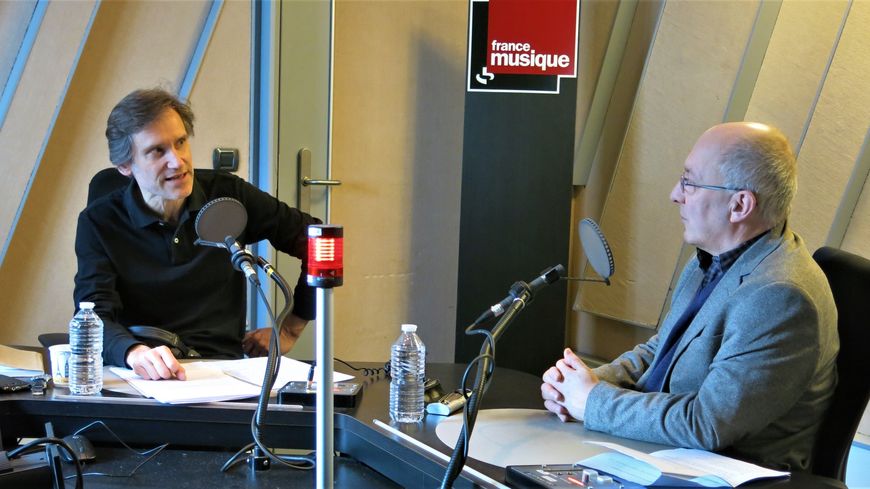France Musique, studio 152... Philippe Venturini & Alain Galliari, auteur & éditeur "Lili. Récit" (g. à d.)