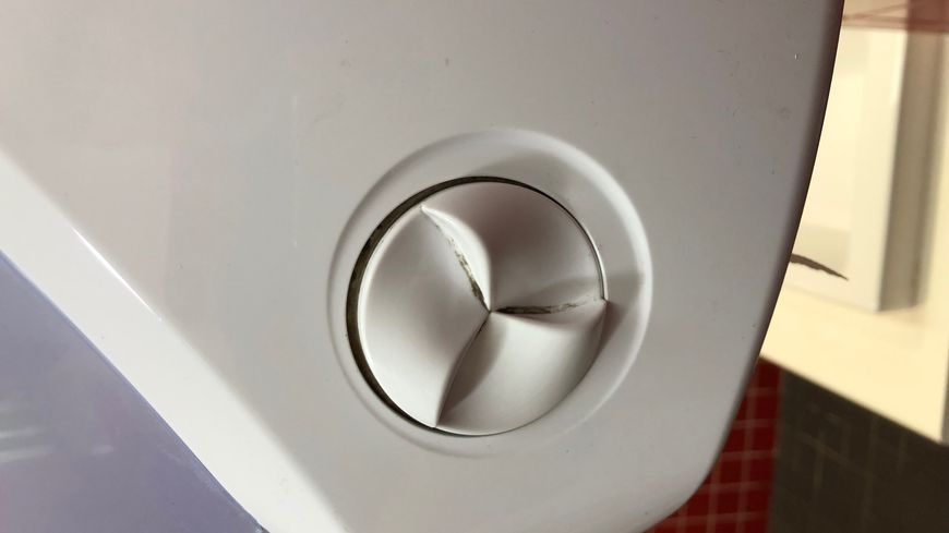 Attention à ne rien toucher après s'être lavé les mains ! Même pas la poignée du distributeur de papier pour s'essuyer les mains des toilettes, qui peut être particulièrement riche en bactéries, comme ici