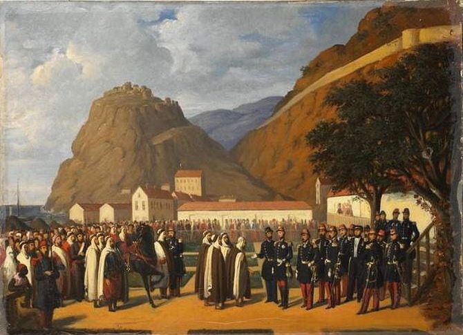 La reddition d'Abd el-Kader, le 23 décembre 1847, par Régis Augustin (1813-1880)