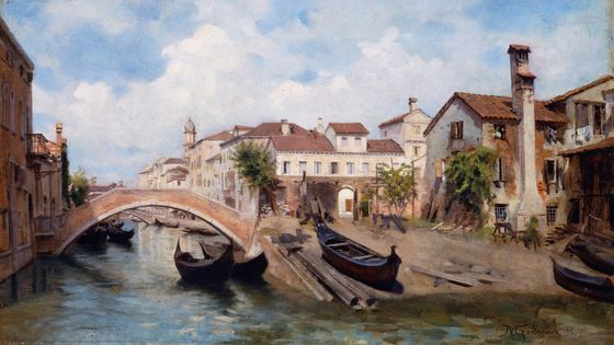 "Chantier naval de San Trovaso à Venise", 1886, de Michele Gordigiani (1835-1909). ©Getty - De Agostini Picture Library