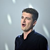 Philippe Jaroussky, contreténor se produit lors de l'émission de télévision française "La Grande Librairie - Si on lisait" le 16 novembre 2015 à Paris.