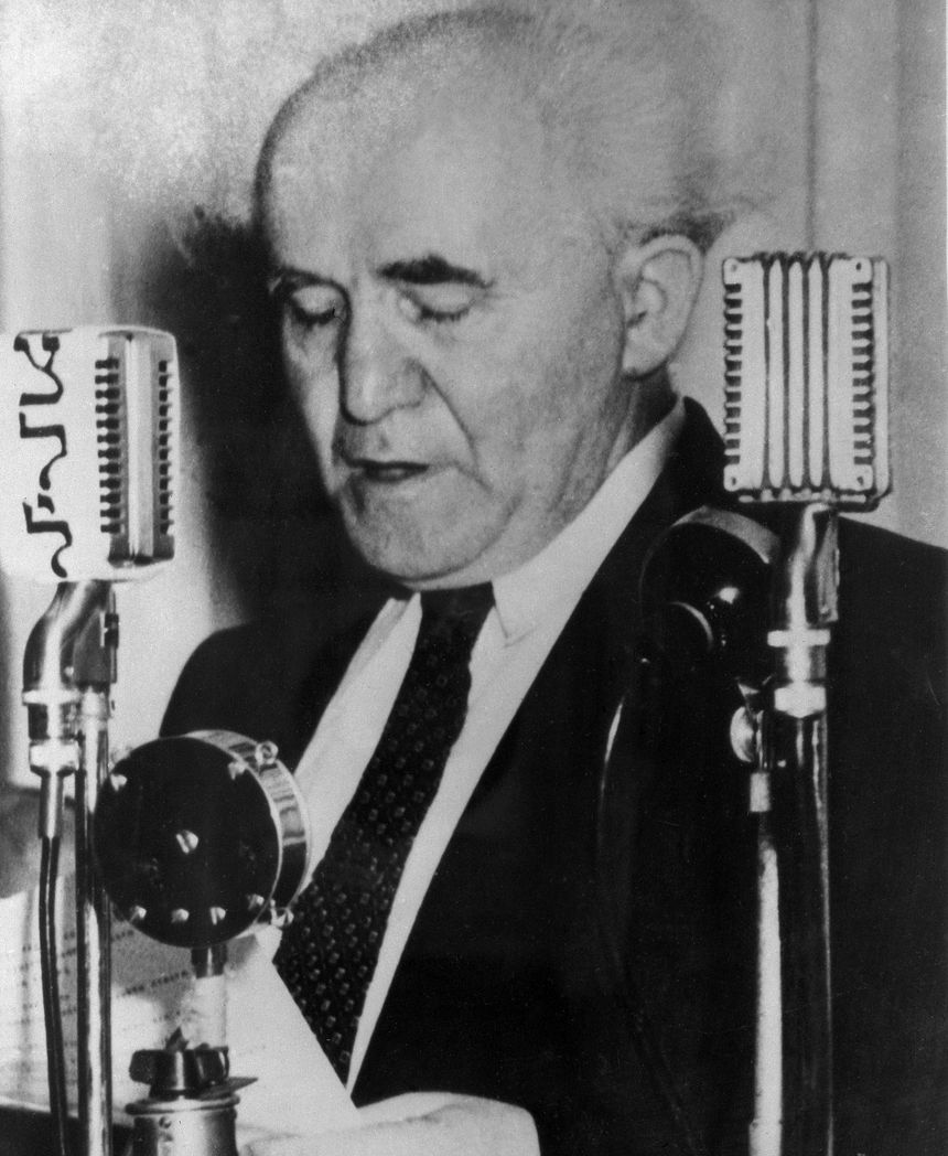 David Ben Gourion le 14 mai 1948.