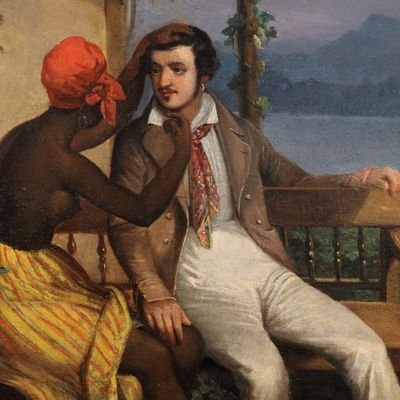 Petit maitre d'amour, peinture de Julien Vallou de Villeneuve (1840), Musée d'Aquitaine